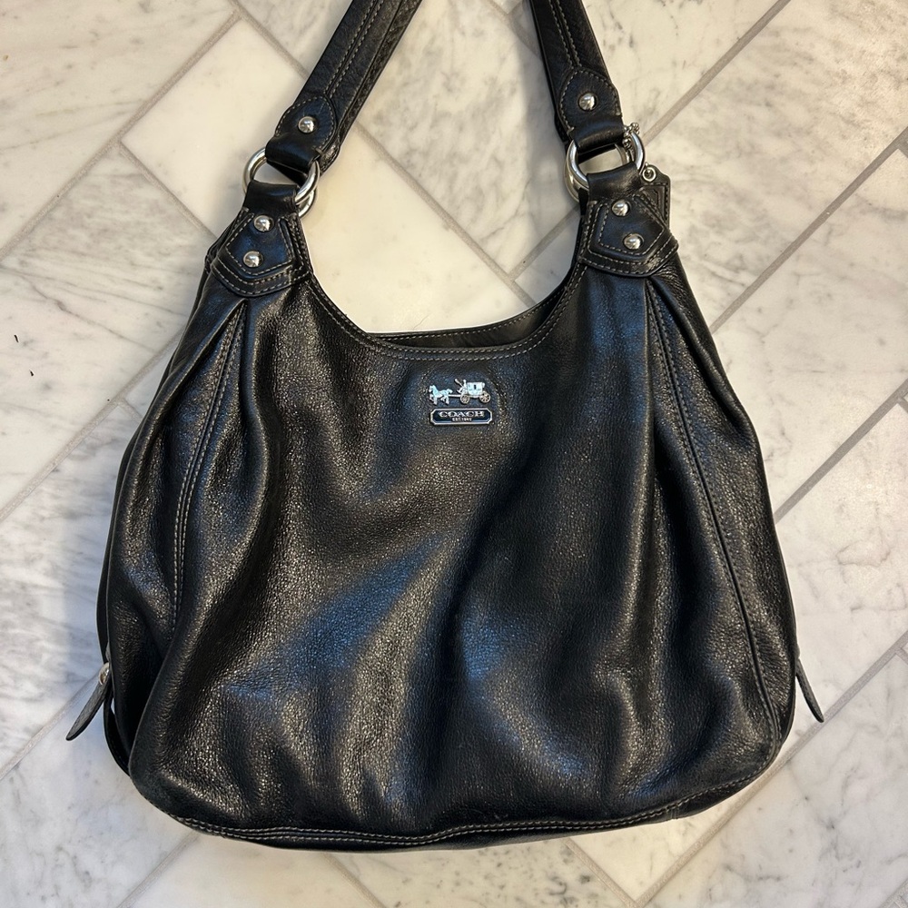 Coach Black Leather Shoulder Bag
